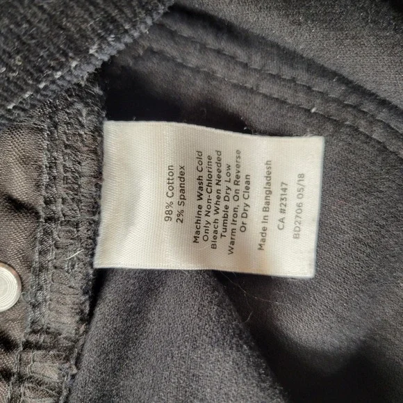 Talbots High Rise Straight leg black corduroy pants size 10 - Picture 5 of 6